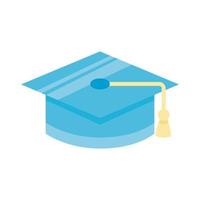 graduation hat flat style icon vector