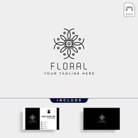 flower floral line beauty premium simple logo template vector icon element