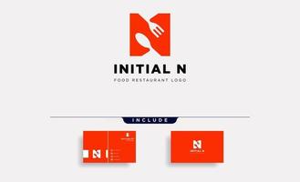 n inicial equipo de alimentos plantilla de logotipo simple icono de vector abstracto