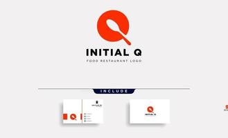 initial Q food equipment simple logo template vector icon abstract  vector