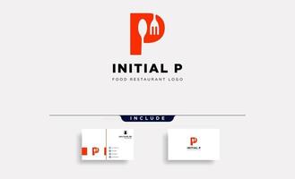 initial P food equipment simple logo template vector icon abstract  vector