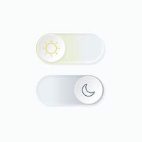 Day night switch Mobile app icon interface design concept vector