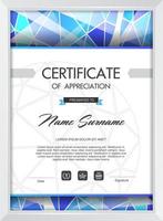 plantilla de certificado de agradecimiento vector