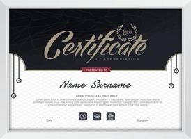 plantilla de certificado de agradecimiento vector