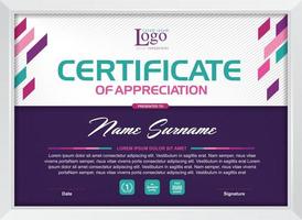 Certificate of appreciation template vector