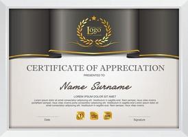 Certificate of appreciation template vector