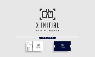 X initial photography logo template vector design icon element
