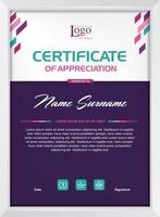 Certificate of appreciation template vector