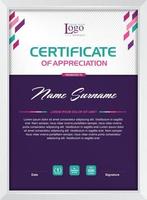 Certificate of appreciation template vector