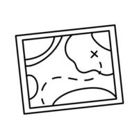 Area map with marked location Location with route vector