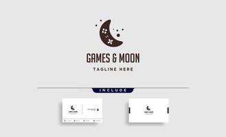 moon game logo design template vector illustration icon element vector