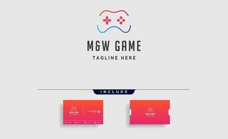 letter MW game logo design template concept controller vector