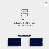 conectar o eléctrico f logo diseño vector icono elemento aislado con tarjeta de visita incluye