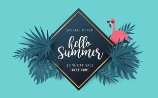 summer sale poster banner background template vector