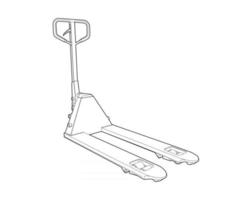 manual warehouse pallet truck vector