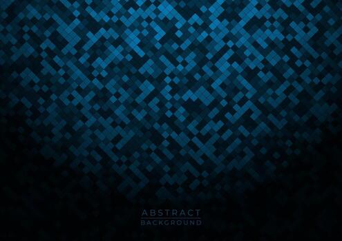 Abstract pattern blue square shape design dark tone with vignette vector