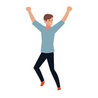 excited man happy celebrating on white background vector