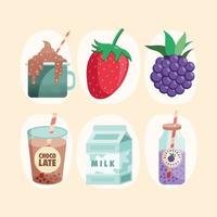 fruits and dairy vector