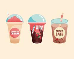 three bubble milks vector