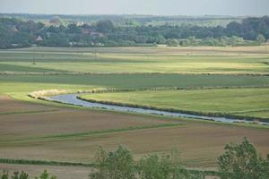 Beautiful countryside and sunrays near Kiel, Schleswig Holstein, Germany photo