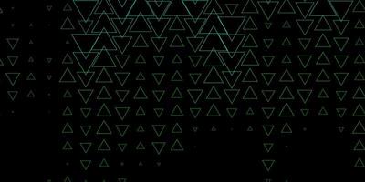 Dark Blue Green vector backdrop with lines triangles