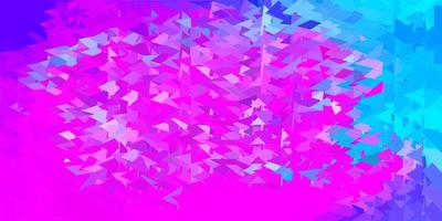 patrón de mosaico de triángulo vector azul rosa claro
