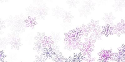 plantilla de doodle de vector rosa claro con flores