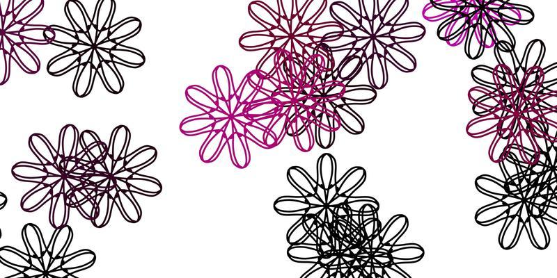 Light Pink vector doodle texture with flowers