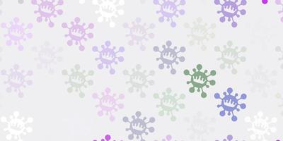 Light pink green vector backdrop with virus symbols