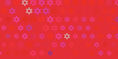 Dark pink red vector background with covid19 symbols