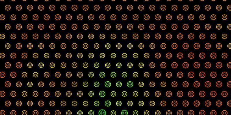 Dark Green Yellow vector template with esoteric signs