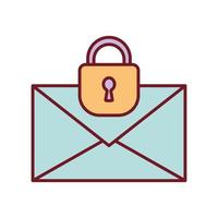 envelope with a padlock on a white background vector