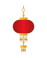 red chinese lamp vector