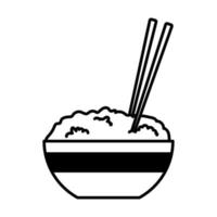 rice on bowl vector