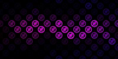 Dark Pink vector backdrop with virus symbols