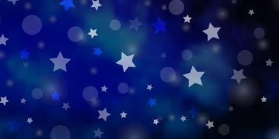 Light BLUE vector background with circles stars