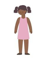 little black girl with braids vector