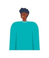 smiling black man with aquamarine coat vector