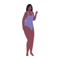 black woman in underwear character vector