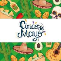 cinco de mayo party celebration vector