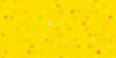 Dark green yellow vector background with covid19 symbols