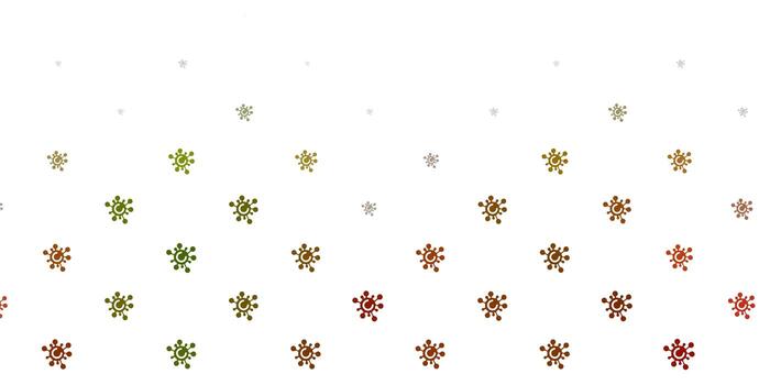 Light Green Yellow vector pattern with coronavirus elements
