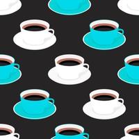 Seamless Pattern Background with Cup of Coffee. Vector Illustration