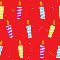 Happy Birthday Seamless Pattern Background with Candles. Vector Illustration EPS10