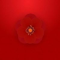 Realistic 3d Red Flower Icon. Vector Illustration EPS10