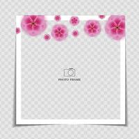 Holiday Background Photo Frame Template. Sarura, plum flower background for post in Social Network. Vector Illustration EPS10