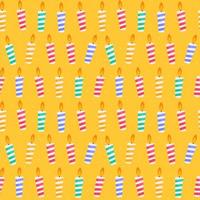 Happy Birthday Seamless Pattern Background with Candles. Vector Illustration EPS10
