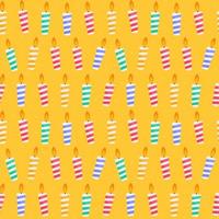 Happy Birthday Seamless Pattern Background with Candles. Vector Illustration EPS10