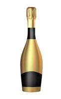 realista 3d icono de botella de champán de oro. ilustración vectorial eps10 vector