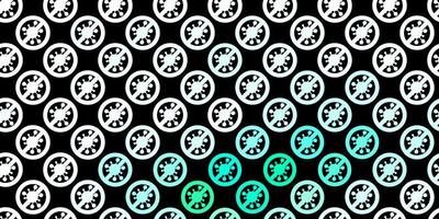 Dark Green vector backdrop with virus symbols